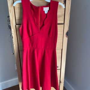 Red cocktail wedding guest dress